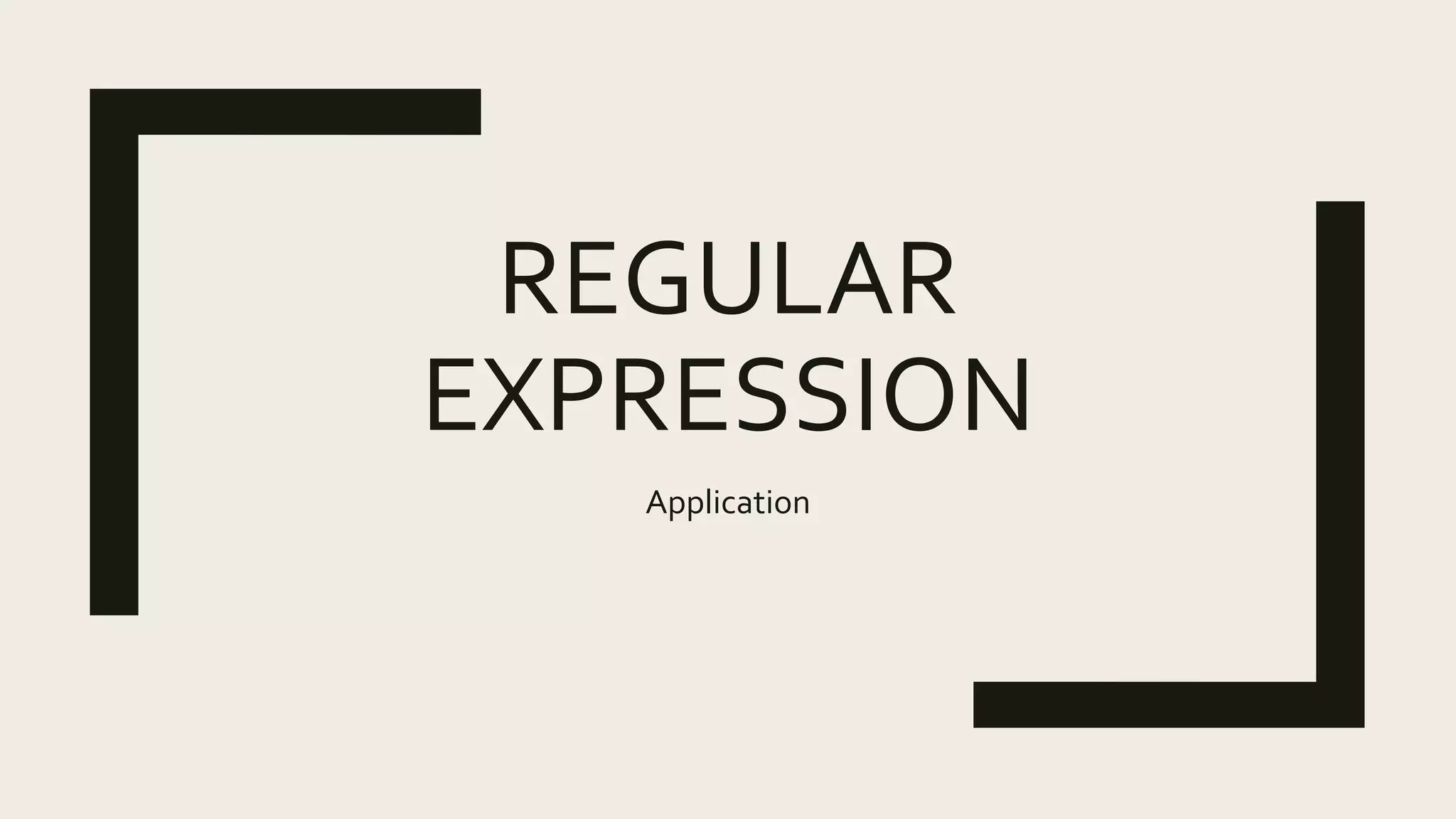 Regular Expression | PPT