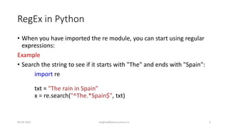 Python- Regular expression | PPTX