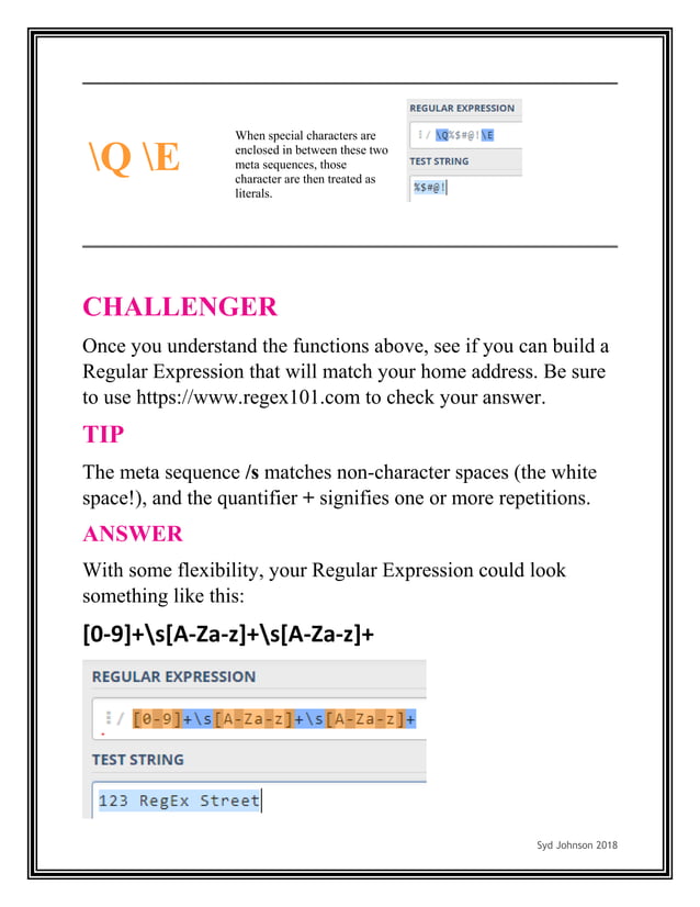 Regular Expression Cheat Sheet | PDF