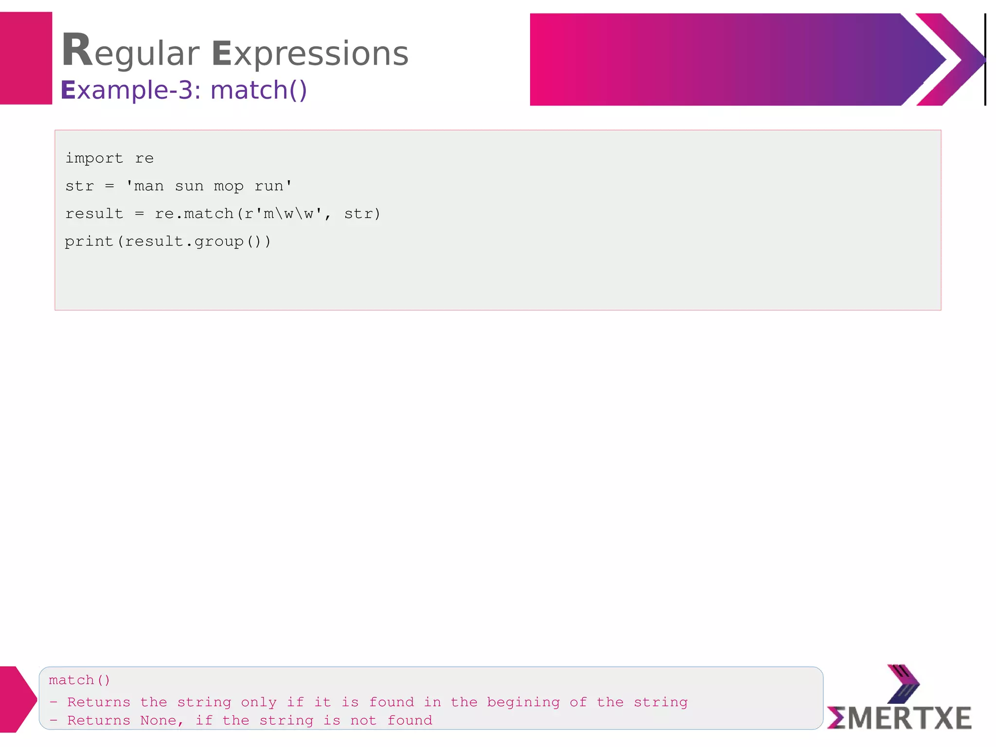 Python : Regular expressions | PDF