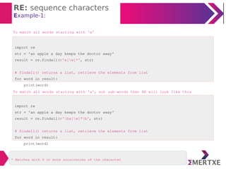 Python : Regular expressions | PPT