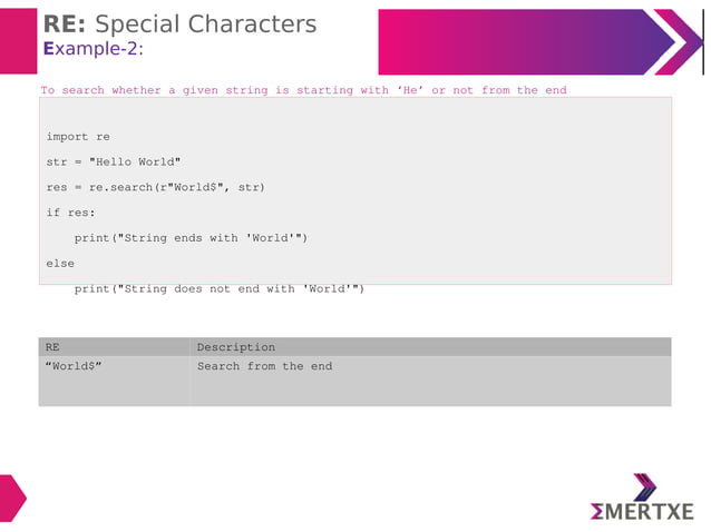 Python : Regular expressions | PPT