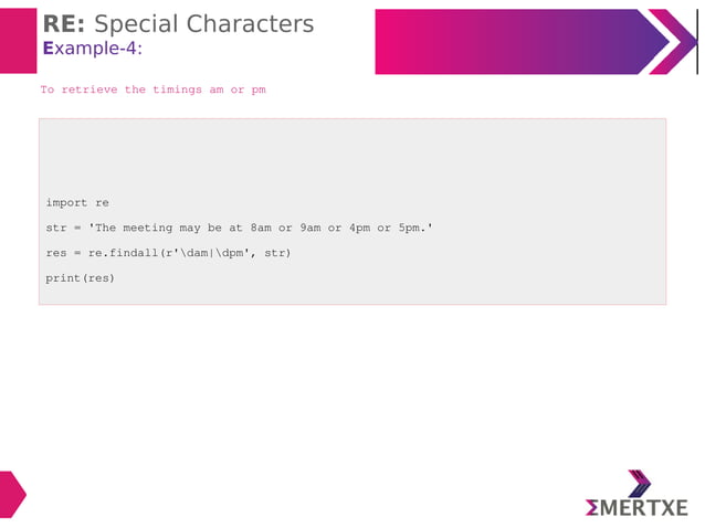 Python : Regular expressions | PPT