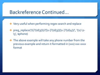 Regular expressions and php | PPTX