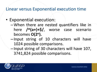 Regular Expression Denial of Service RegexDoS | PPTX