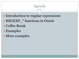 Regular expressions in oracle | PPT