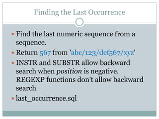 Regular expressions in oracle | PPSX