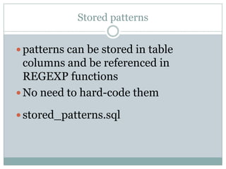 Regular expressions in oracle | PPSX