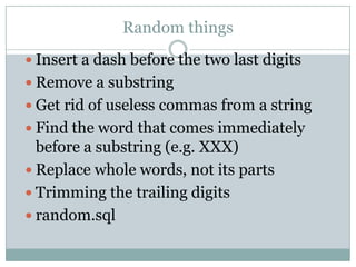 Regular expressions in oracle | PPSX