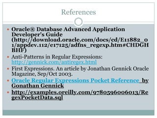 Regular expressions in oracle | PPSX