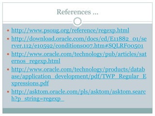 Regular expressions in oracle | PPSX