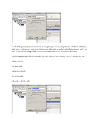 Regular Expressions in QTP | PDF