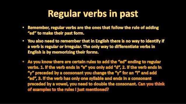 Pronunciation Of Regular Verbs In Past