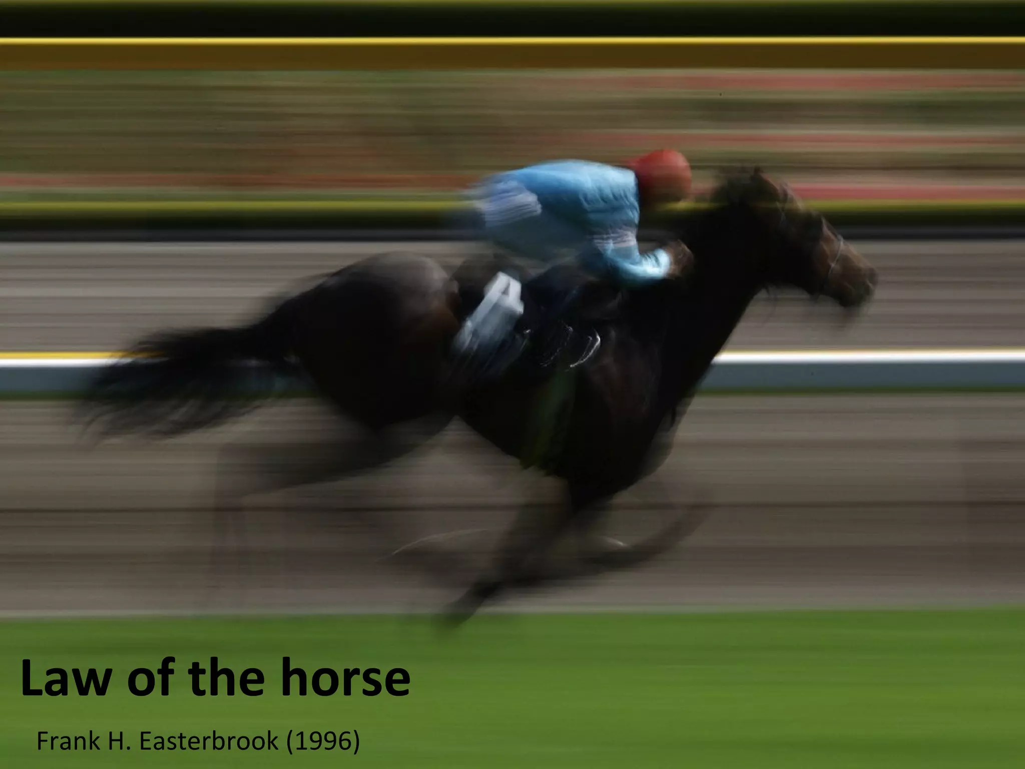 Law of the horse
Frank H. Easterbrook (1996)
 