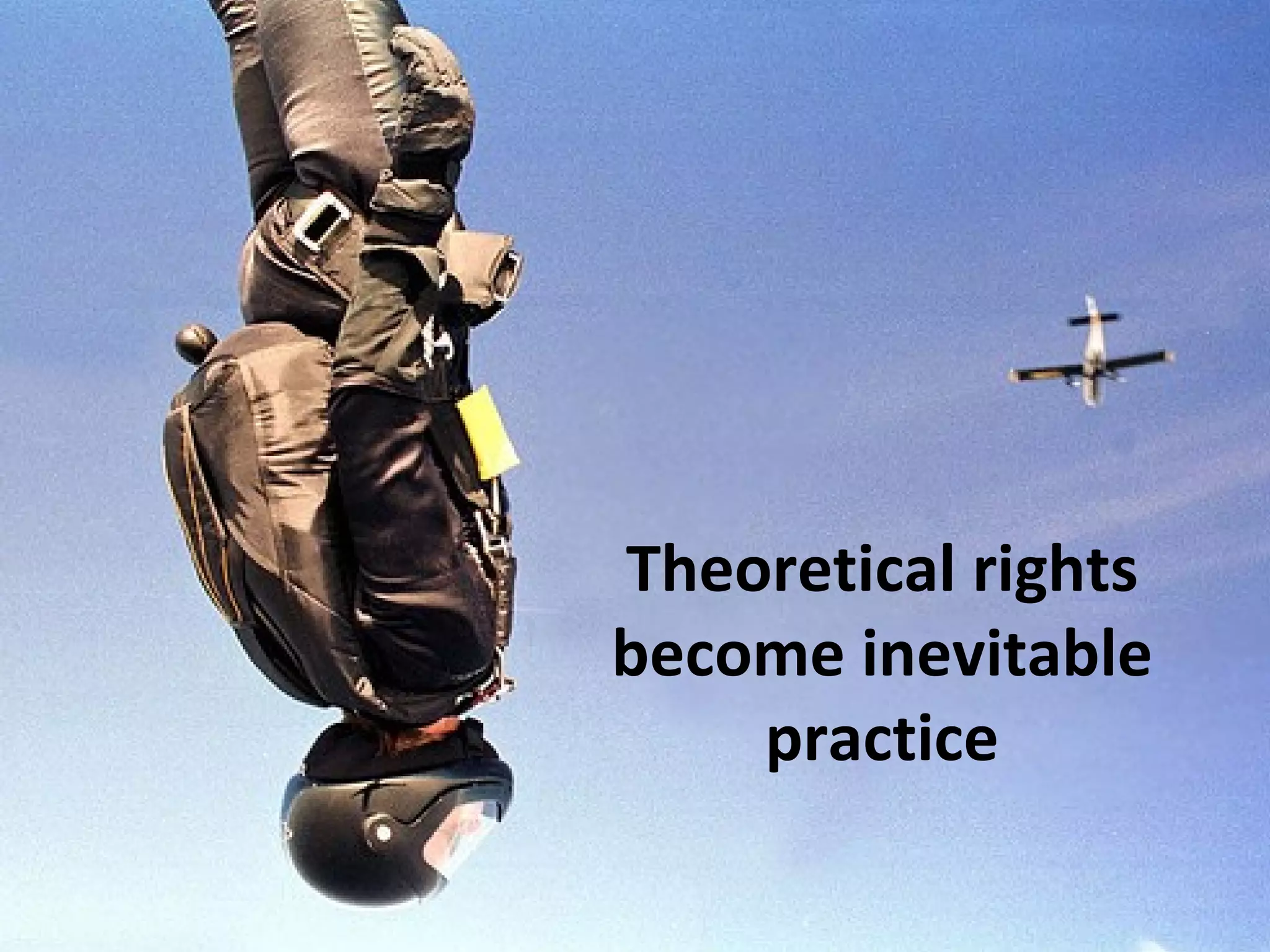 Theoretical rights
become inevitable
    practice
 