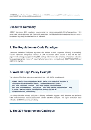 Regulation as Code: Operationalising CRA, NIS2, and DORA with CODIFY ...