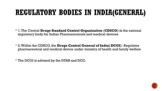 Dcgi India REGULATION ASU Drugs.pptxbpharm notes.mm