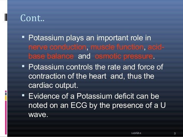 Potassium heart function