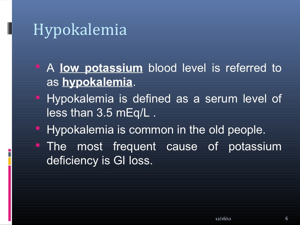 Regulation of blood potassium