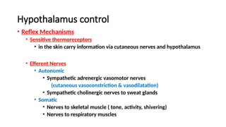 Regulation of body temperature and clinical aspectsptx | PPTX