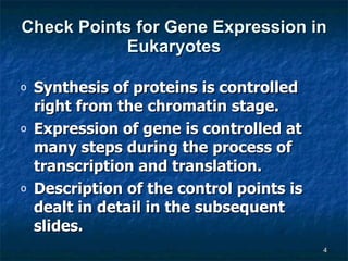 Regulation of gene expression in eukaryotes | PPT
