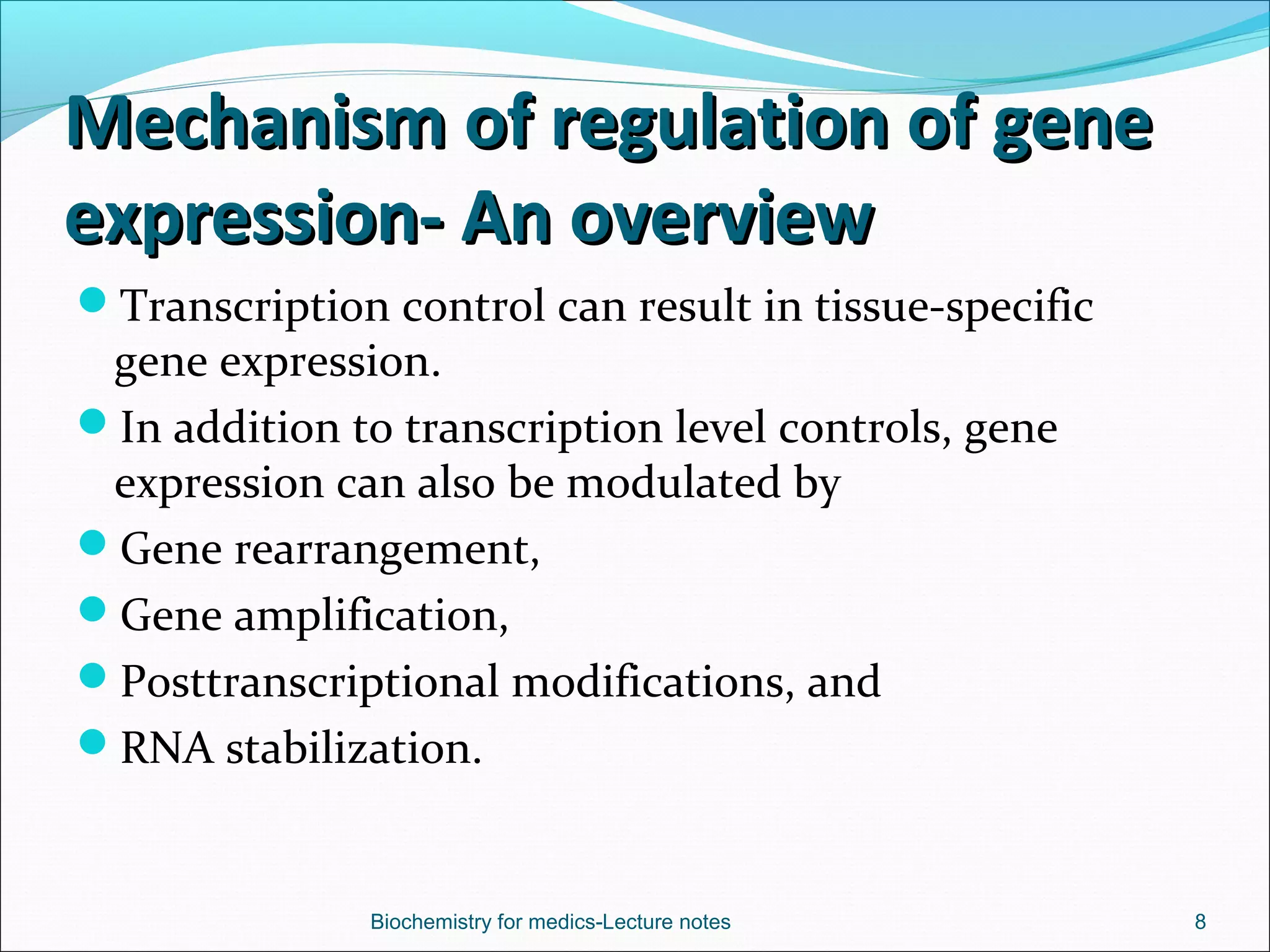 Regulation of gene expression in eukaryotes | PPT