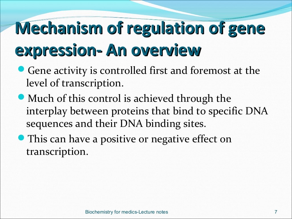 Regulation of gene expression in eukaryotes