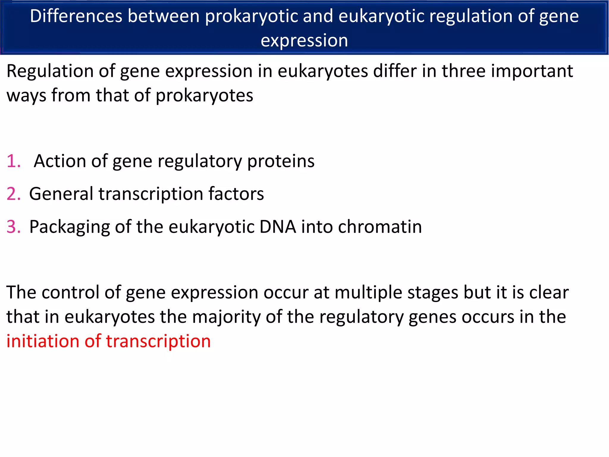 Regulation of gene expression in eukaryotes | PPTX