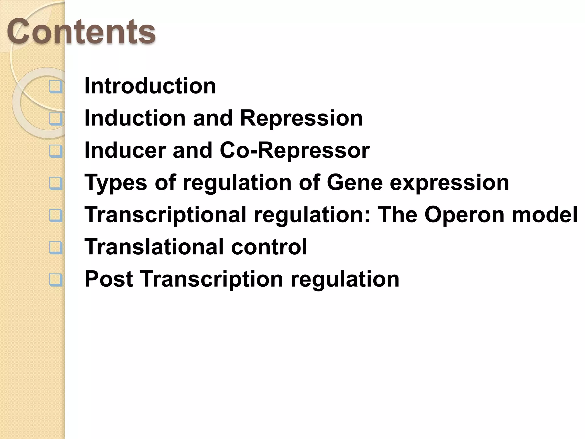 Regulation of gene expression in prokaryotes | PPTX | Chemistry | Science