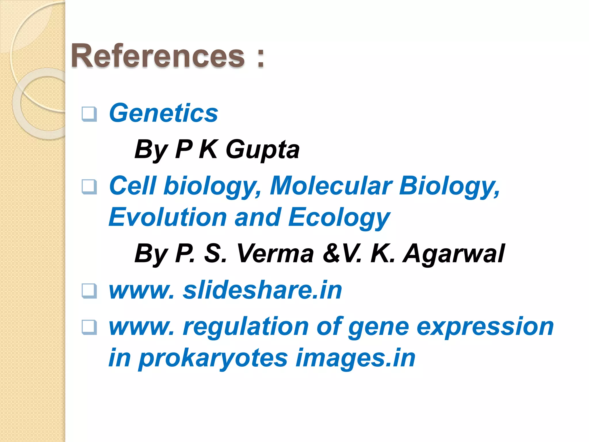 Regulation of gene expression in prokaryotes | PPTX