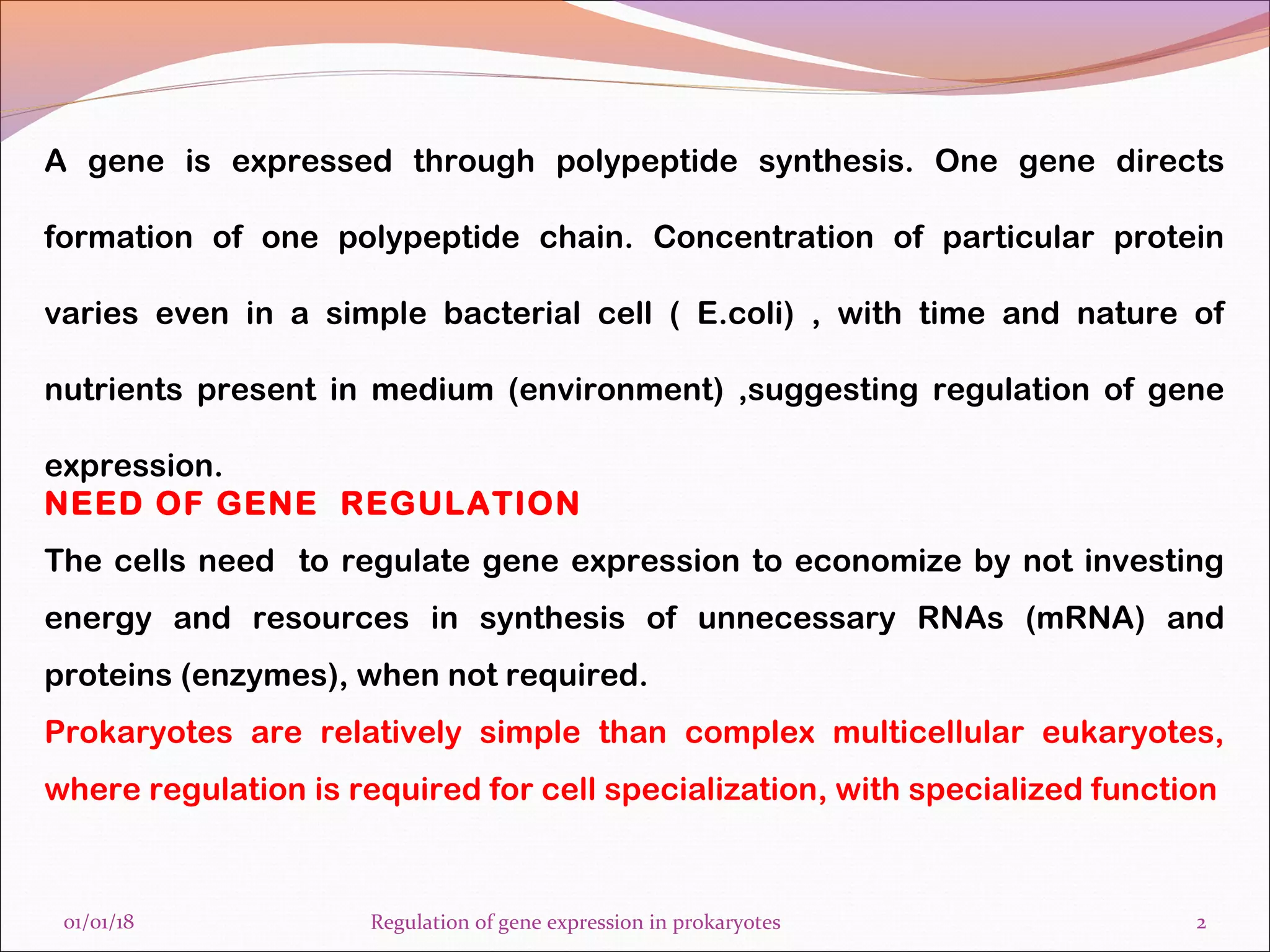 Regulation of gene expression in prokaryotes final | PPT