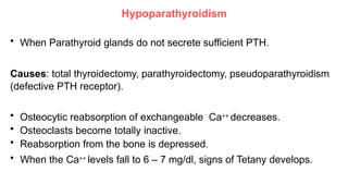 REGULATION OF SECRETION & FUNCTION OF PARATHYROID HORMONE & BONE ...