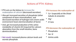 REGULATION OF SECRETION & FUNCTION OF PARATHYROID HORMONE & BONE ...
