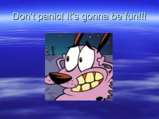 Don’t panic! It’s gonna be fun!!! 