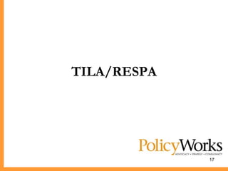 TILA/RESPA




             17
 