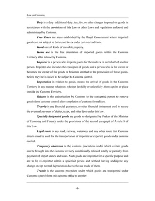 Regulations and law on customs of the kingdom of cambodia | PDF