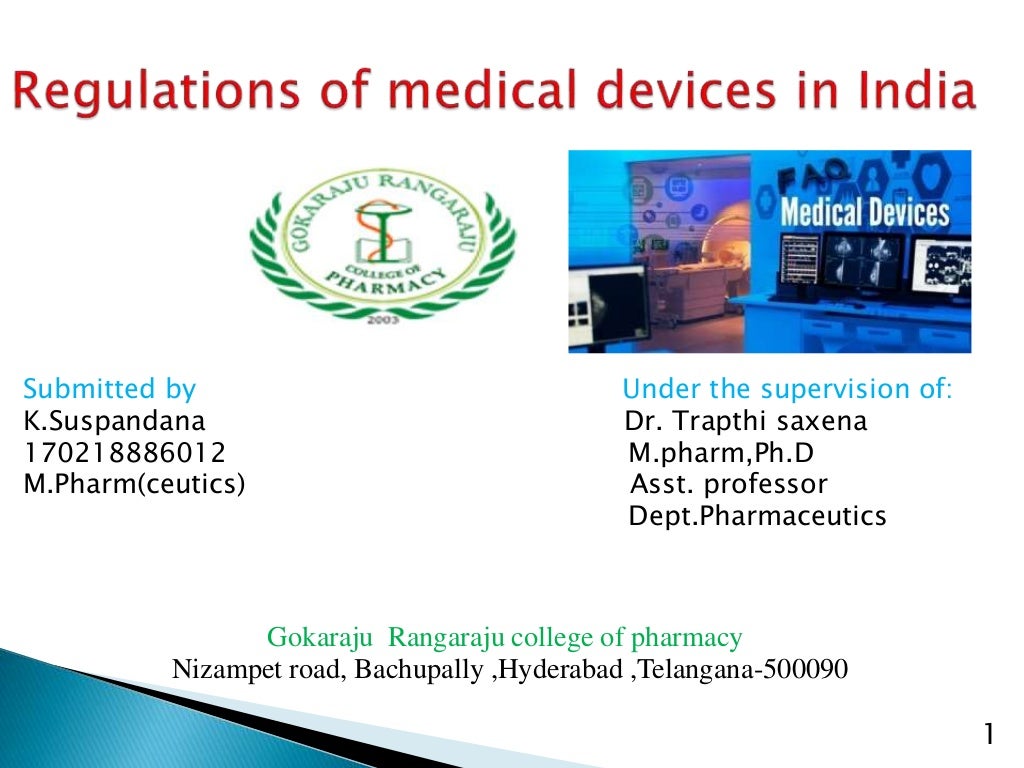 Regulations of medical devices in india