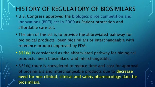 Regulatory Consideration For Biosimilars By Fda Regulatory Consideration For Biosimilars By Fda