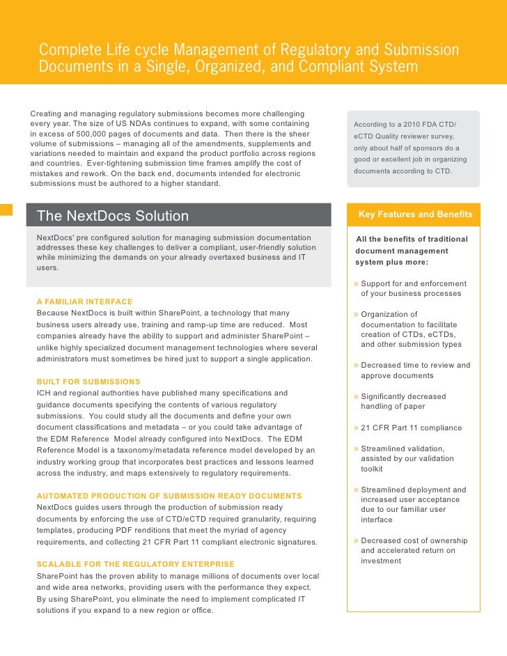 Regulatory Document Management Factsheet