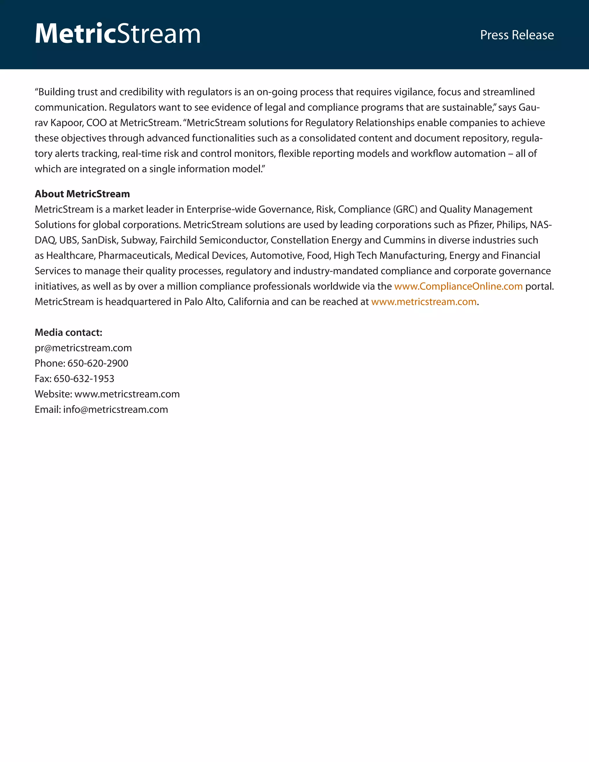 Regulatory relationship-management | PDF