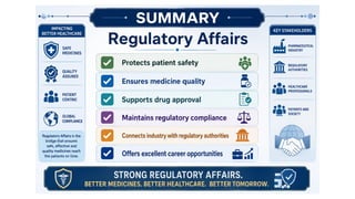 Comprehensive Overview of Regulatory Affairs in Pharmaceuticals: Roles, Challenges, and Future Trends