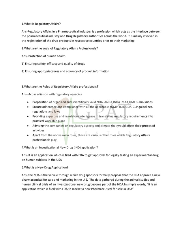 Regulatory Affairs Interview Questions pdf regulatory-affairs-interview-questions-pdf