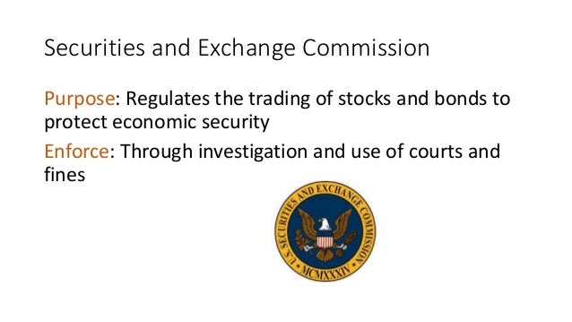 which government agency monitors the trading of stocks and bonds