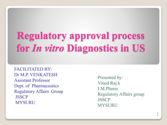 Regulatory approval process for invitro diagnostics in us | PPTX ...