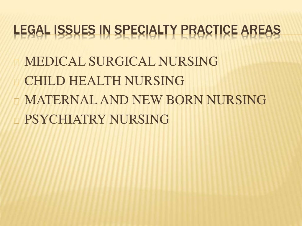 Regulatory bodies and legal aspects in nursing