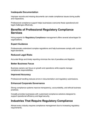Regulatory Compliance Services in India | Corpally.pdf