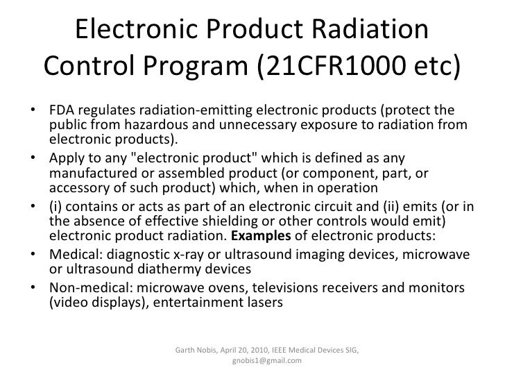 Regulatory Considerations In Medical Electronics G Nobis Apr 20 2010