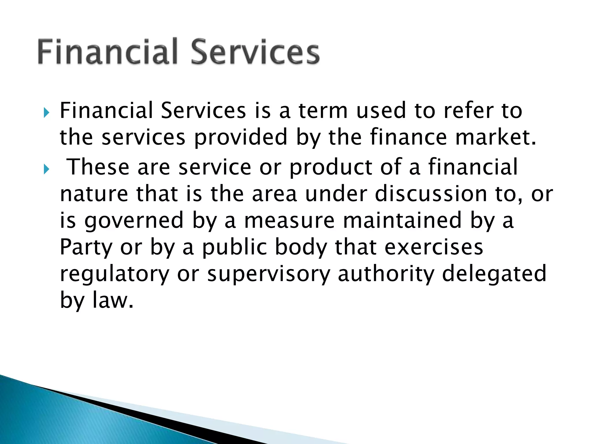 Regulatory framework for financial services in INDIA | PPTX