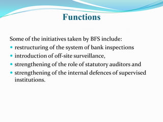 Bank Inspection R egulatory framework_of_fin._servcs in india | PPTX