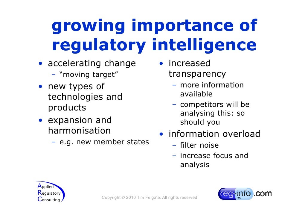 Regulatory intelligence